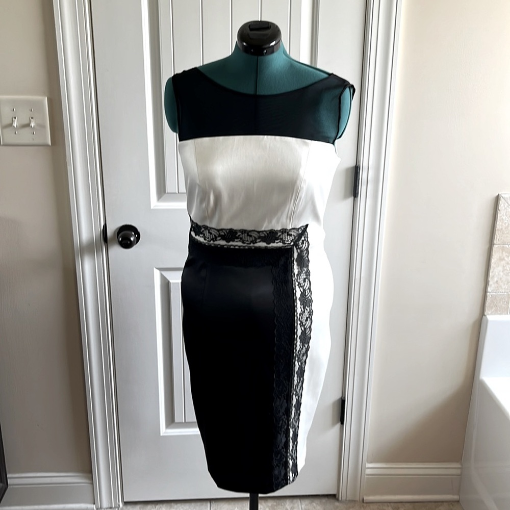Beautiful black and white cocktail dress.